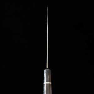 SUISIN Sujihiki Mizu-Honyaki Yoshikazu Ikeda Shirogami No. 1 Ebony silver-wrapped handle with magnolia sheath (240mm)