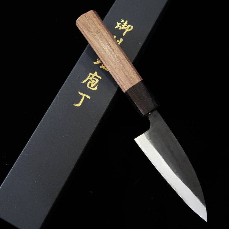 MIURA Petty large Aogami n°2 Kuro-uchi manche en noyer (105mm)