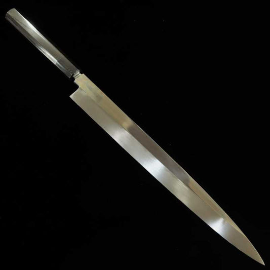 Yanagiba SUISIN por Miwa Ikeda, Shirogami nº2, mizuhonyaki, espejo plano, mango octogonal de ébano (330mm)