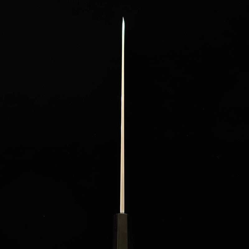 MIURA, Yanagiba, Acier Gin n°3, avec rainure pour l'écoulement du sang, Manche en ébène, Fourreau en magnolia (330 mm)