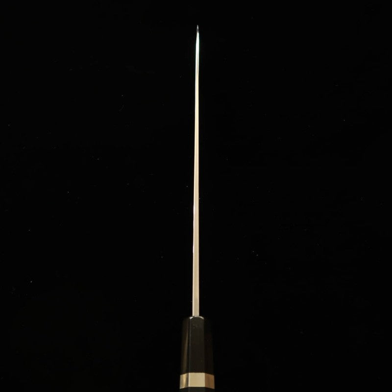 MIURA, Yanagiba, Gin-san n°3, avec rainure pour l'écoulement du sang, manche en ébène avec bagues argentées, fourreau en magnolia (330 mm)