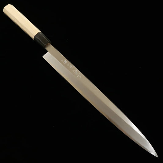 三浦 MIURA 柳刃 白紙二号 霞仕上げ 朴八角柄 (270/300mm)