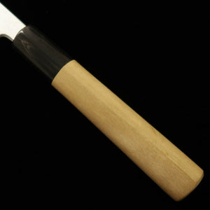 Miura 三浦 gama superior, yanagiba de acero blanco nº2, acabado kasumi, mango de magnolia tipo castaña, para zurdos (240/300 mm)