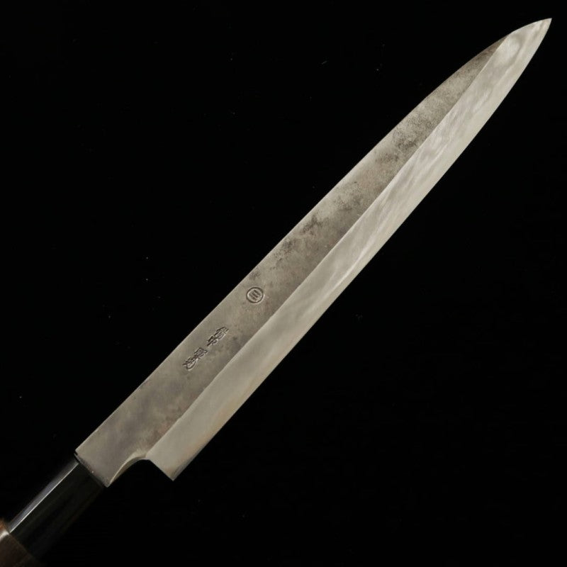 Yanagiba MIWA white steel, black finish, roasted chestnut handle (240mm) 