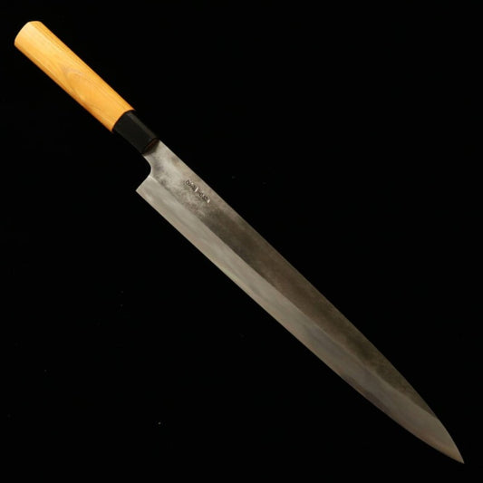 三輪 MIWA 柳刃 白紙一号 黒打ち 欅柄 (270mm)