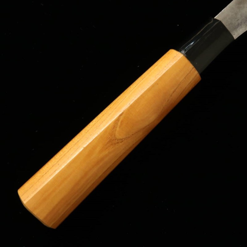 Miwa Yanagiba acier blanc n°1, finition noire, manche en orme (270 mm)