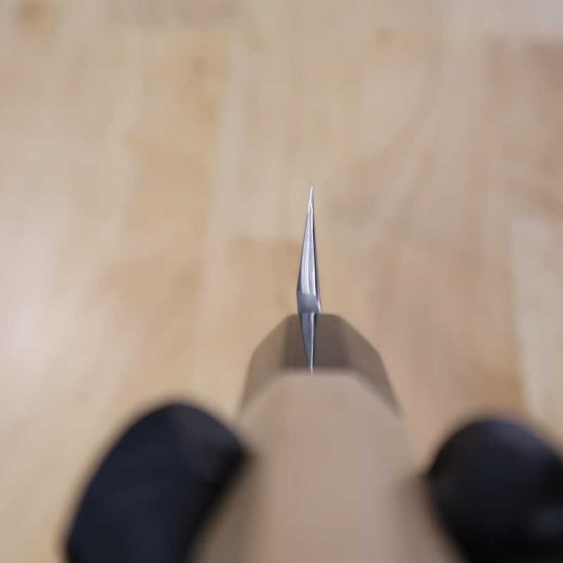 Sakai Kikumori SAKAI KIKUMORI Kikugetsu Nashiji Acier blanc n°2 Yanagiba Manche octogonal en magnolia (270/300mm)