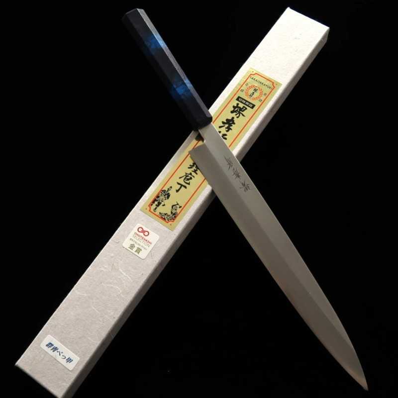 堺孝行 SAKAI TAKAYUKI モリブデン鋼 なないろ 群青べっ甲 柳刃 (270/300mm)