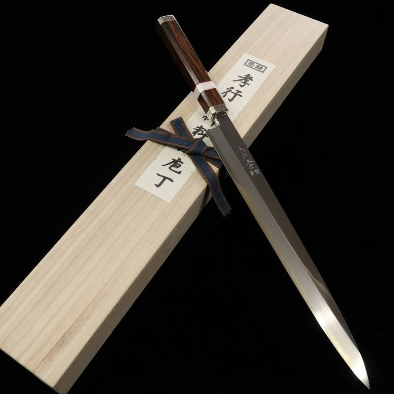 堺孝行 SAKAI TAKAYUKI 紫電シリーズ 柳刃 銀紙三号 アイアンウッドハンドル (300mm)