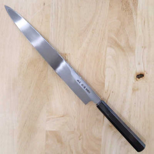 SUISIN Denshō yanagiba Shirogami n°1, poli miroir, manche octogonal en ébène (270/300 mm)