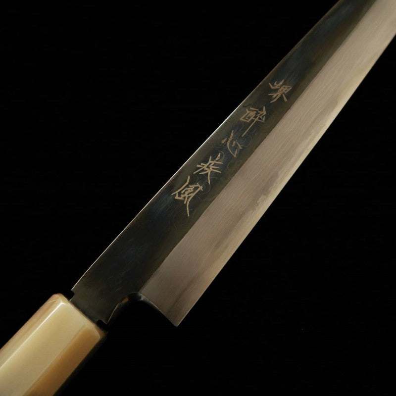 Kiritsuke yanagiba Hayate  SUISIN por Itsuo Doi Aogami 2 Honkasumi Acabamento Espelhado black (300mm) 