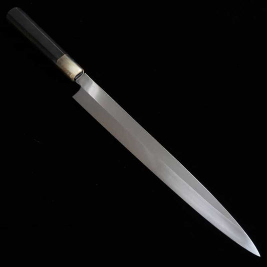 Yanagiba SUISIN por Miwa Ikeda, shirogami n.º 2, mizuhonyaki, pulido a espejo, mango octogonal de ébano (300mm)