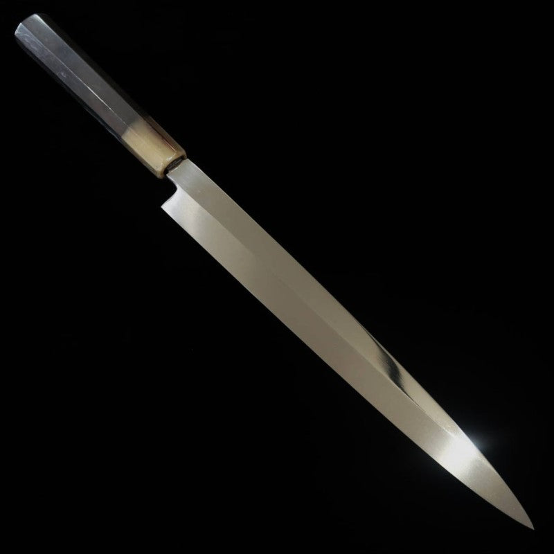 SUISIN Yanagiba Honyaki Yoshikazu Ikeda Aogami No. 2 Ebony wood Handle with Magnolia Sheath (270mm)