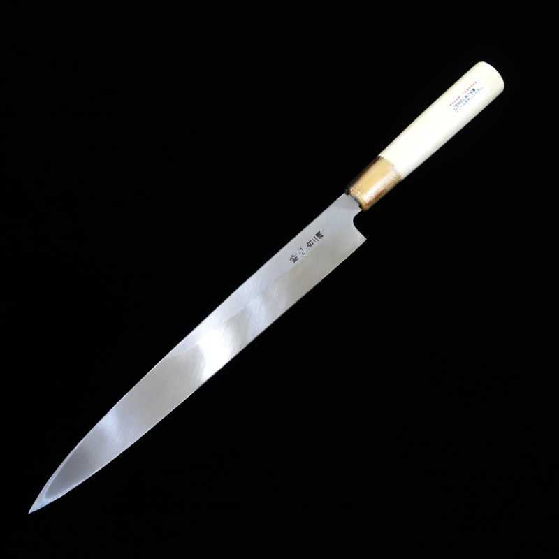 SUISIN cuchillo yanagiba Shirogami nº 2 con funda de magnolia -Monte Fuji- (240 mm)