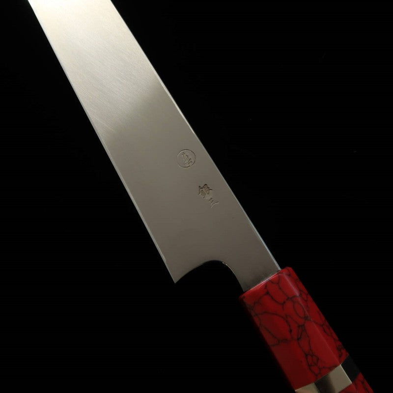 TADOKORO HAMONO, Yanagiba,Gin-san, Makoto Sakumon, Finition miroir, Manche en ébène (300 mm)