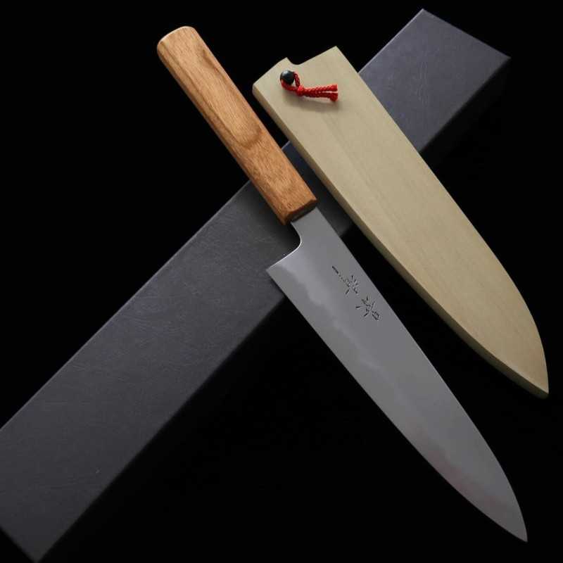 KAGEKIYO haut de gamme, acier blanc n°2, manche octogonal en cerisier, couteau japonais (210/240 mm)