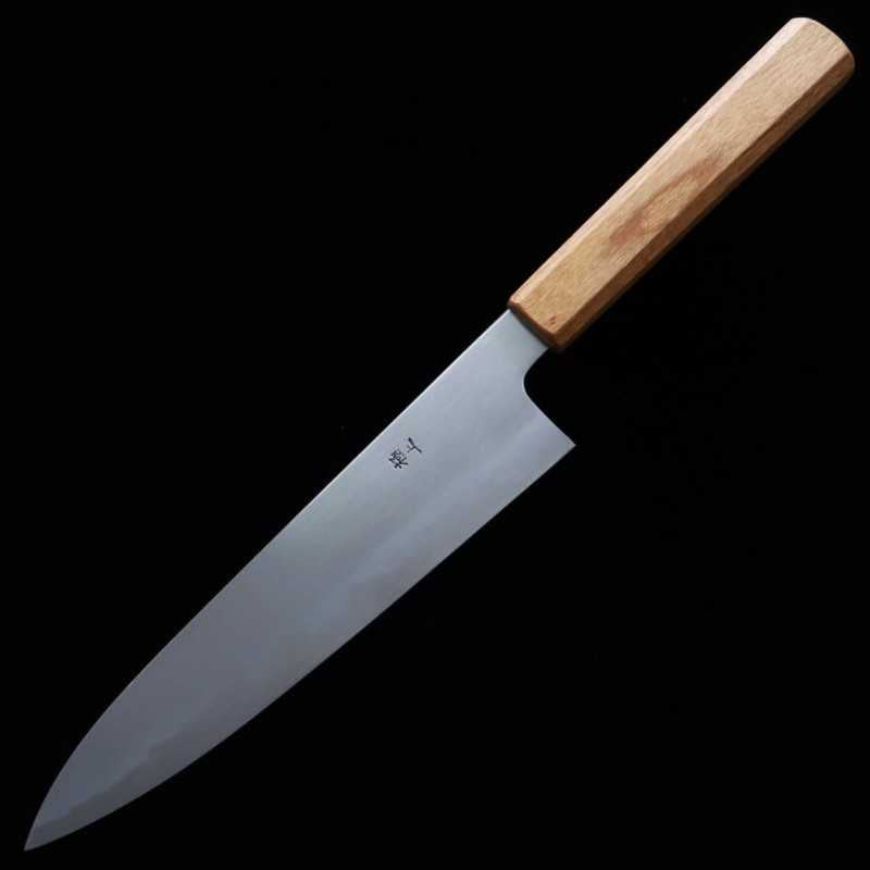 KAGEKIYO haut de gamme, acier blanc n°2, manche octogonal en cerisier, couteau japonais (210/240 mm)