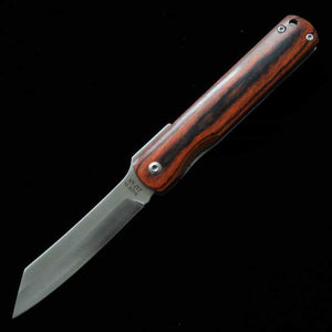 Nagao Kanekoma HIGONOKAMI 【série Woody】Higonokami liner lock VG10 sandwich, manche en acajou (70 mm)