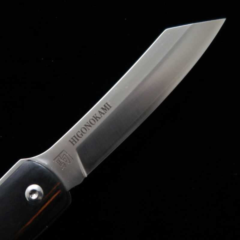 HIGONOKAMI da Fábrica Kanekoma Nagao 【Série Woody】Higonokami trava liner VG10 laminado cabo preto (70mm)