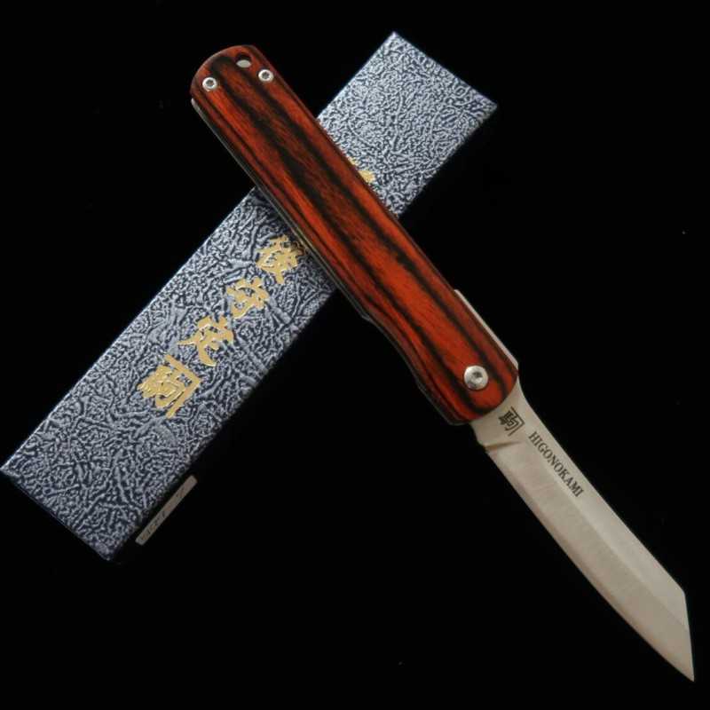 HIGONOKAMI da Fábrica Kanekoma Nagao 【Série Woody】Higonokami trava liner VG10 laminado cabo de mogno (70mm)