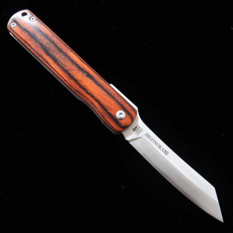 HIGONOKAMI da Fábrica Kanekoma Nagao 【Série Woody】Higonokami trava liner VG10 laminado cabo de mogno (70mm)