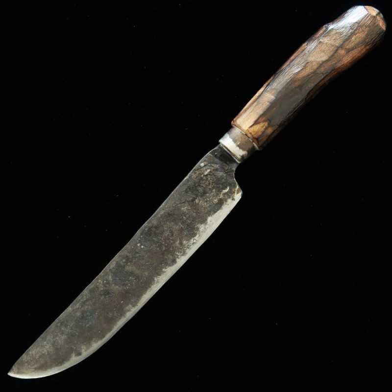Kaniman Forge Cuchillo Shima (doble bisel fino) Shirogami #2 Mango quemado de madera negra (200 mm)