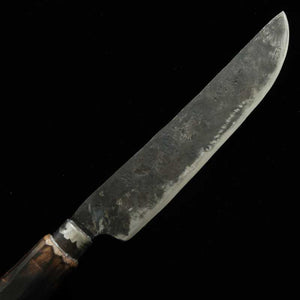 Kaniman Forge Cuchillo Shima (doble bisel fino) Shirogami #2 Mango quemado de madera negra (200 mm)