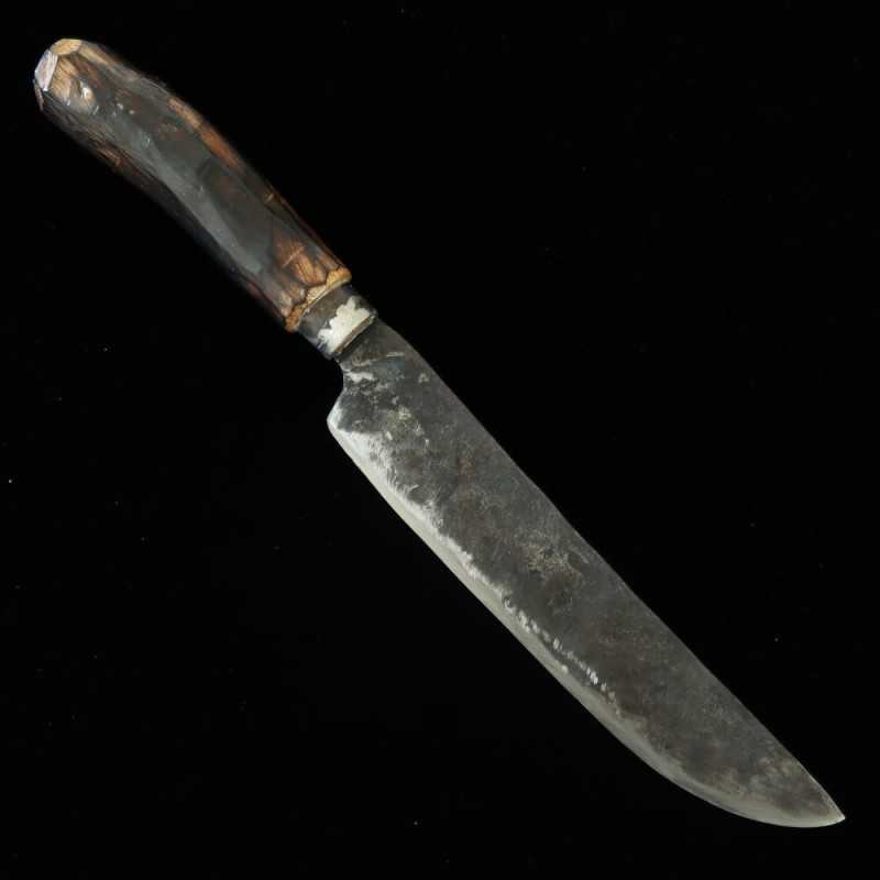 Kaniman Kaji Ko-bo Gyuto Shima-tsubo (thin double-edged blade) Shirogami No. 2 Black wood-burned handle (200 mm)