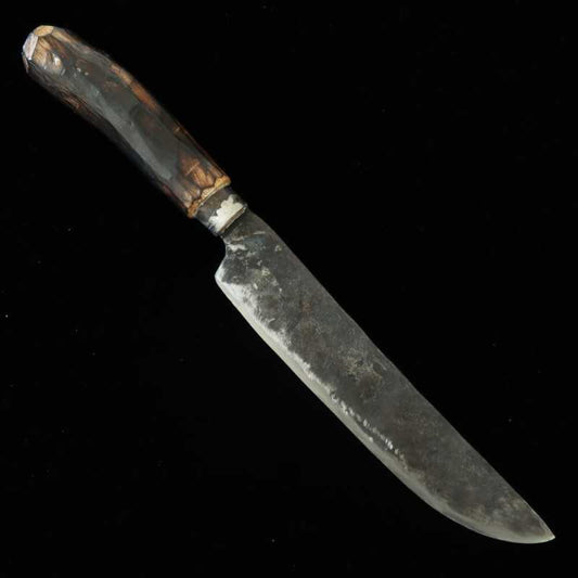 カニマン鍛治工房 シマ包（薄両刃）白紙二号 クロ木焼き柄 (200mm)