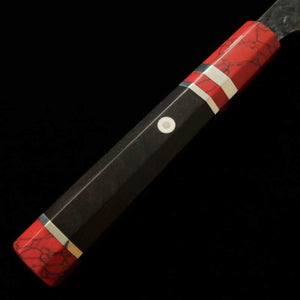 Sujihiki KISUKE [ENN] Manaka Blade Forging Shop Aogami No. 1 Black Hammered Damascus Hon Kasumi To Custom Handle Red (270mm)
