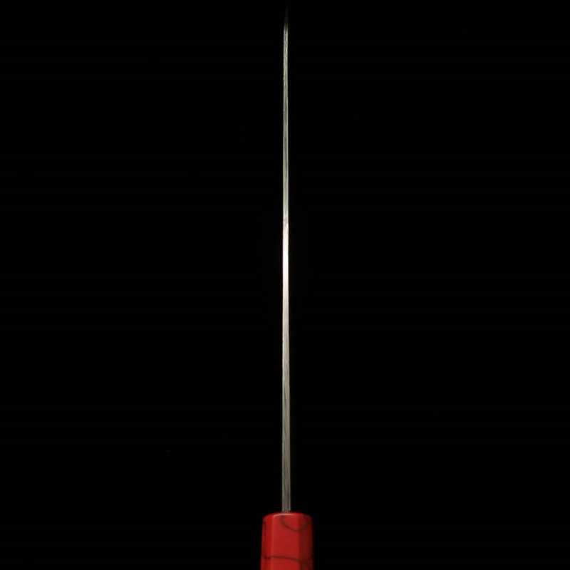 Sujihiki KISUKE [ENN] Manaka Blade Forging Shop Aogami No. 1 Black Hammered Damascus Hon Kasumi To Custom Handle Red (270mm)