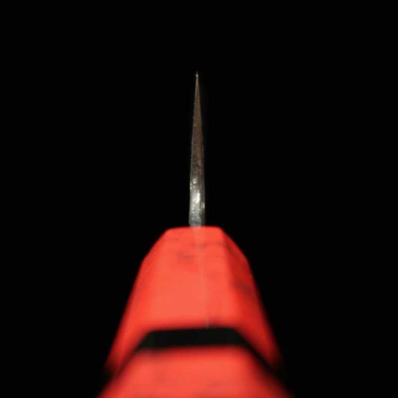 Sujihiki KISUKE [ENN] Manaka Blade Forging Shop Aogami No. 1 Black Hammered Damascus Hon Kasumi To Custom Handle Red (270mm)