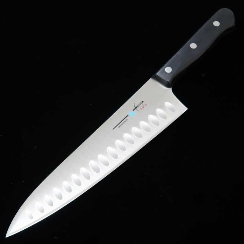 MADAM, Gyuto pour saumon, Molybdène, finition alvéolée (200 mm)