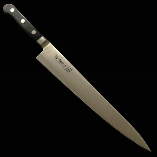 Sujihiki MISONO 440 cabo em Madeira compensada laminada preta (240/270mm)