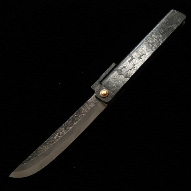 Tomita Higo Knife Iron Forged Hammered Black-Finished (90mm)