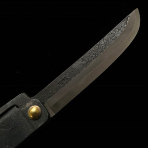Tomita Higo Knife Iron Forged Hammered Black-Finished (90mm)