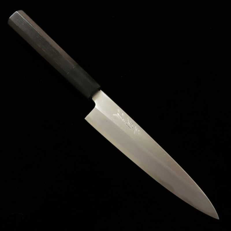 Petty MIURA Itadaki Top Sakai Yoshikazu Shirogami No. 2 Shinogi Finish Ebony Octagonal Handle (150mm)