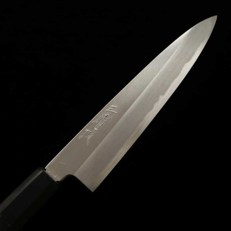 MIURA Itadaki Miura Cho Tanaka Giichi Hoja blanca nº2 Petty, acabado shinogi, mango octogonal de ébano (150 mm)