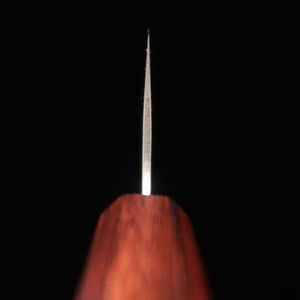 MIURA Acier inoxydable SLD finition satinée, couteau Nakiri, manche octogonal en chêne pourpre (165 mm)