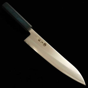 MIURA Miura Shirogami #1 laminado con acero inoxidable Gyuto mango índigo (180/210 mm)