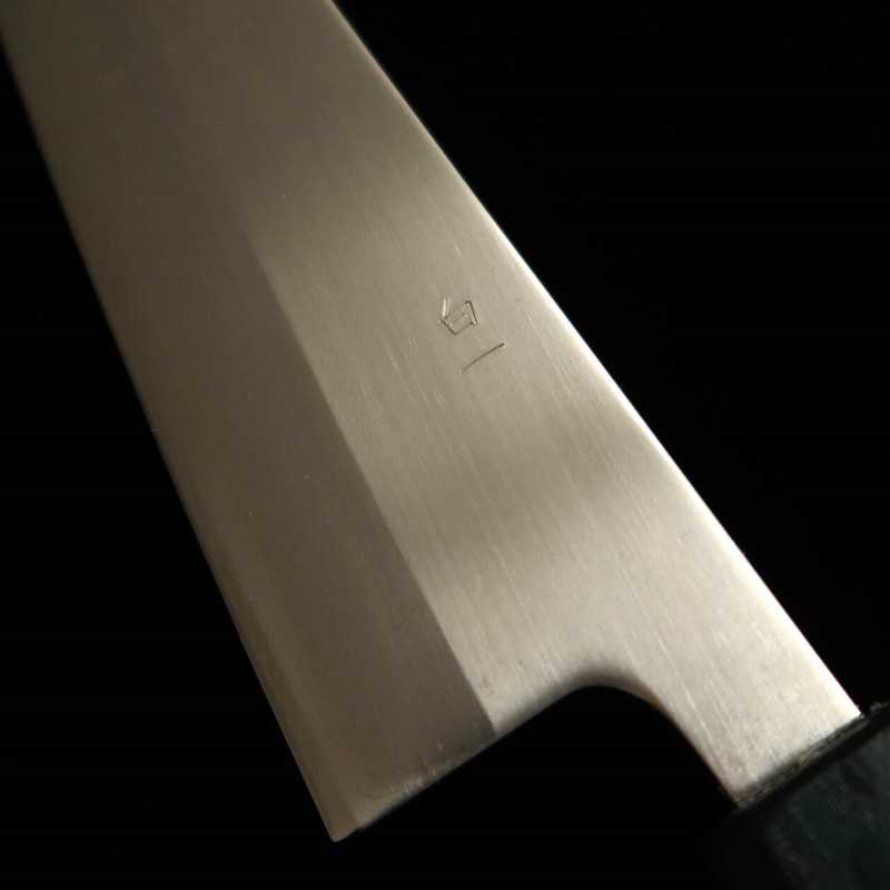 MIURA Miura Shirogami #1 laminado con acero inoxidable Gyuto mango índigo (180/210 mm)