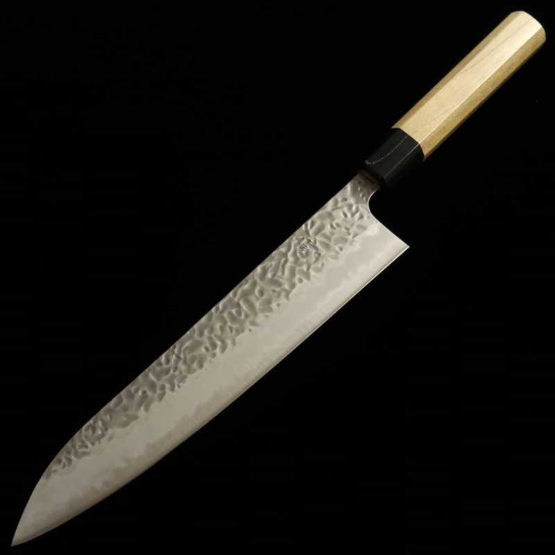 Gyuto MIURA Shirogami nº 1 martelada com cabo octogonal de magnólia (240mm)