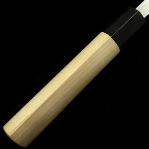 Miyazaki Kajiya MIYAZAKI KAJIYA Shirogami No.2 acero blando multicapa forjado, temple al agua -Tsubaki- Sujihiki, mango de magnolia tipo castaña (270 mm)
