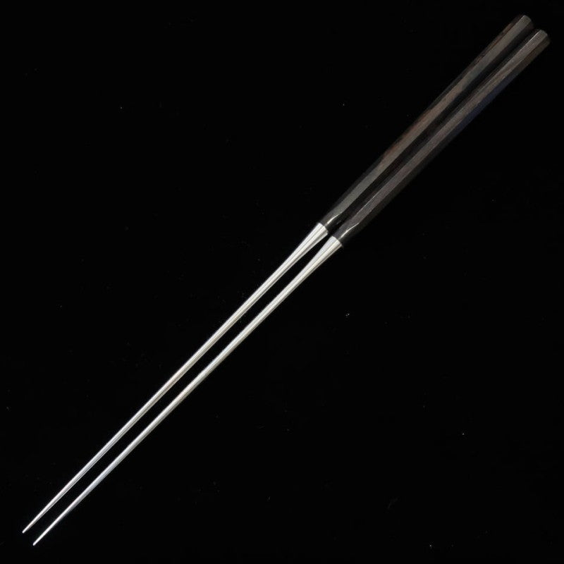 黒檀八角柄 盛箸 黒檀鞘 ＋ 収納袋付き (150/180mm)
