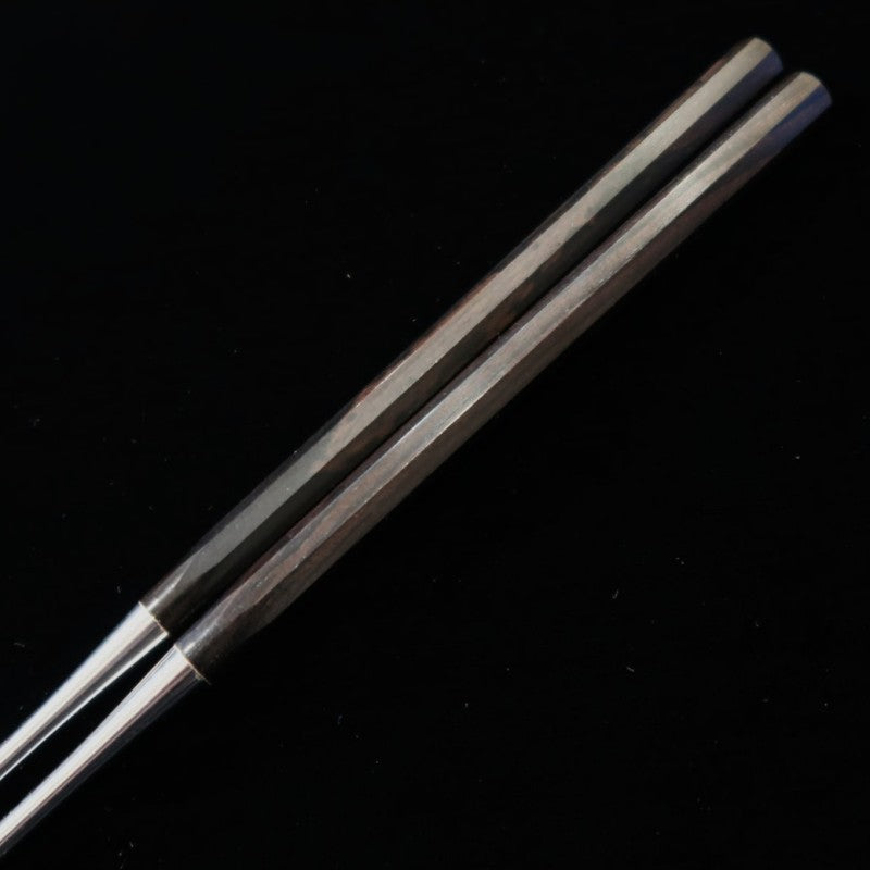 黒檀八角柄 盛箸 黒檀鞘 ＋ 収納袋付き (150/180mm)
