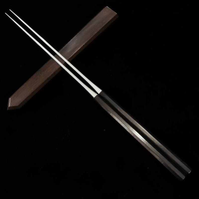 黒檀八角柄 盛箸 黒檀鞘 ＋ 収納袋付き (150/180mm)