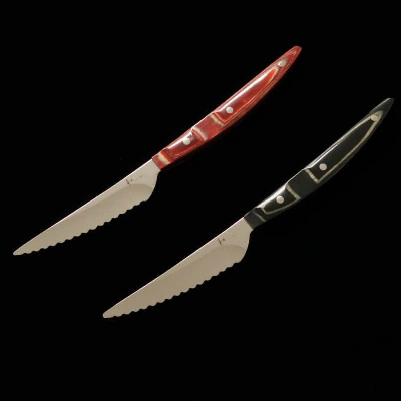 Steak knife NAGOMI with special reinforced handle (black & red) 80mm