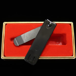 Hattori Riki Seisakusho Nail Clipper Chrome Plated Black 7cm