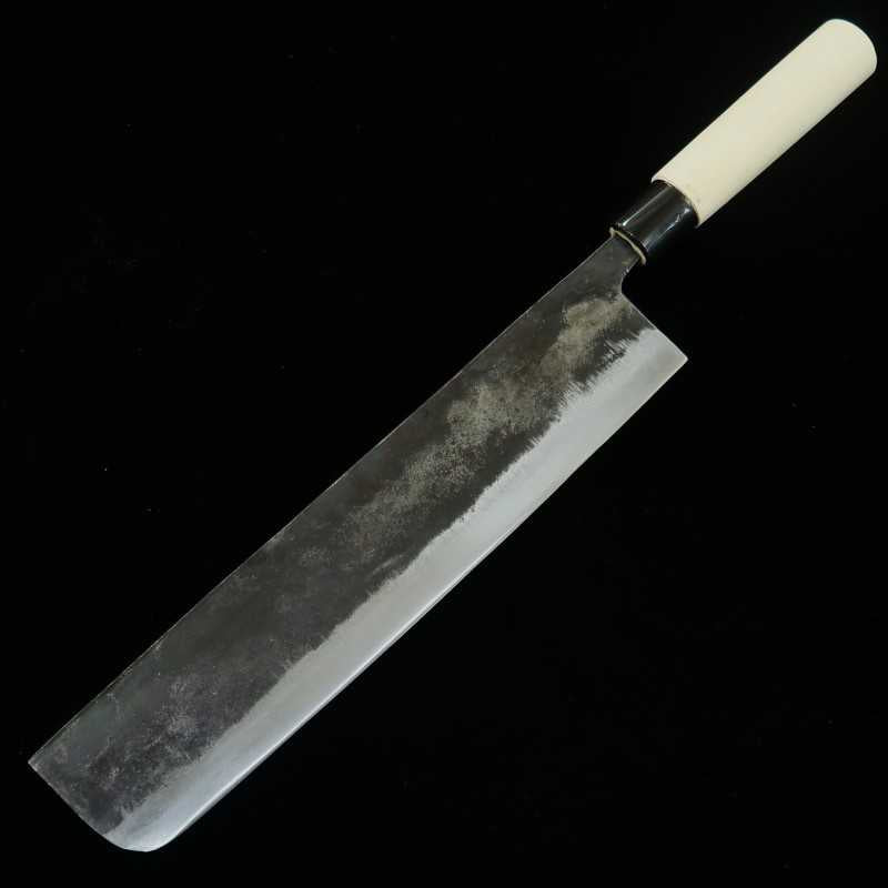 Cuchillo forjado para puerro, acabado kurouchi, afilado estilo Hama, SK-5 (300 mm)