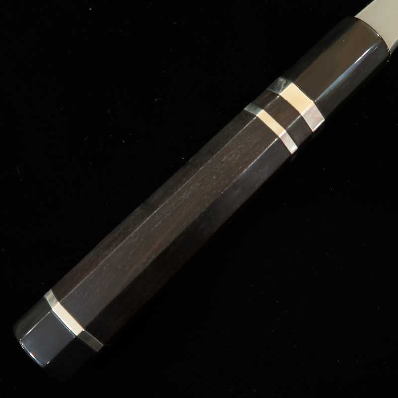 NIGARA Sakimaru Yanagiba Shirogami No. 1 Honyaki Silver Wrapped Ebony Handle (300mm)
